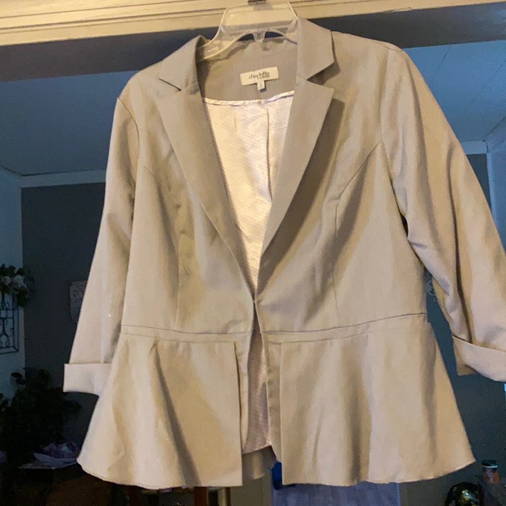 Charlotte Russe light gray flared blazer